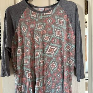 LuLaRoe Multicolor Randy Geometric Top 2XL women’s